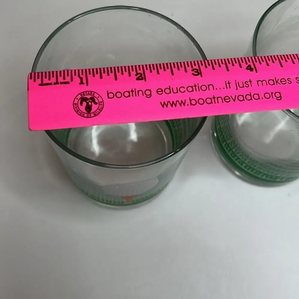 19th Hole Golf On The Rocks Glasses 3 1/4 In Round 12 Oz Set 2 Balls Green Tee